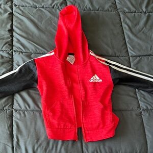 Adidas Kids red and black Hoodie‎